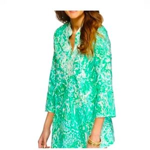 148.00 NWT LILLY PULITZER SARASOTA BEADED TUNIC BUNGLE IN THE JUNGLE XS,S